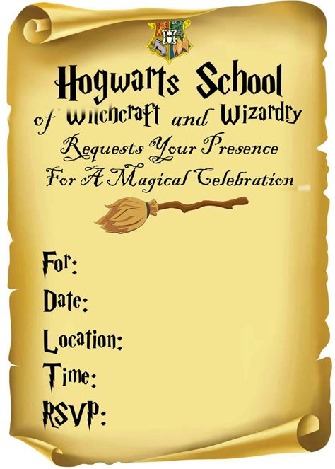 Free Printable Harry Potter Invitations