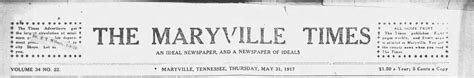 History of the Maryville (Daily) Times - Tennessee Genealogy