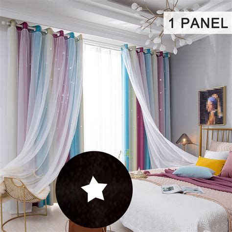 Star Curtains Stars Blackout Curtains for Kids Girls Bedroom Living ...