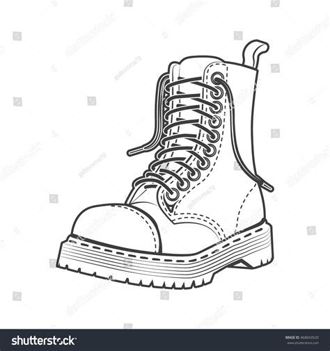 Boot Outline Drawing Quality Vector Illustration: vector de stock ...