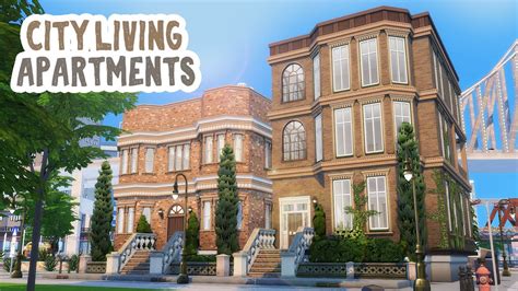 City Living Apartment Buildings || The Sims 4: Speed Build - YouTube