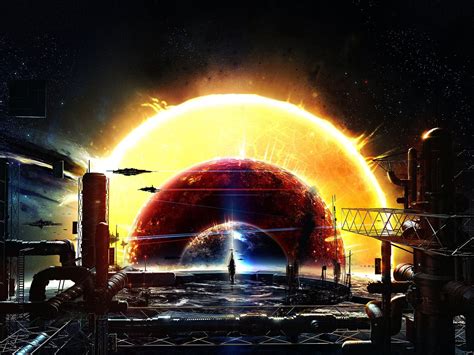 science fiction, Space, Artwork, Sun, Digital art Wallpapers HD ...