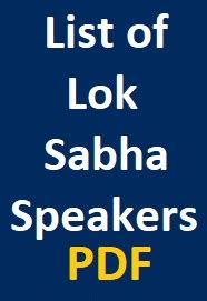 List of Lok Sabha Speaker of India PDF download