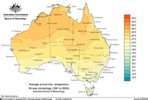 Maximum, minimum and mean temperature maps, Bureau of Meteorology