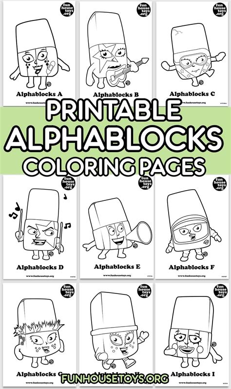 Printable Alphablocks Coloring Pages for Kids