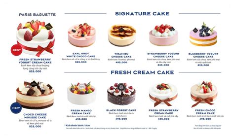 Paris Baguette Menu/ Thực đơn/ Giá Bánh và nước: Hương vị Pháp tại Việt ...