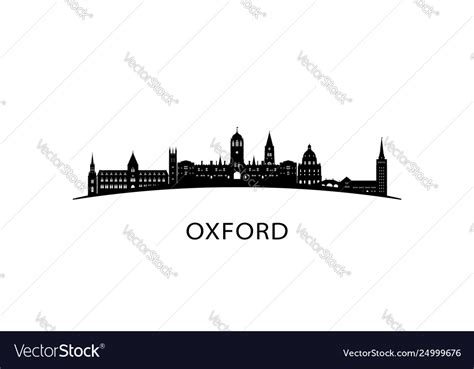 Oxford city skyline black cityscape Royalty Free Vector