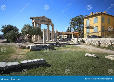 Ruins of Roman Agora, Athens Stock Image - Image of ruin, archaeology ...