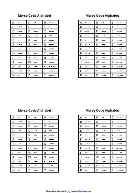 Morse Code Alphabet - PDFSimpli