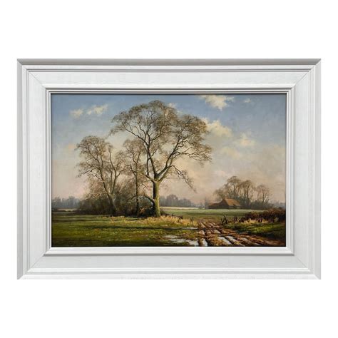 Peter Symonds, Oil Painting of Rural Winter Scene with Oak Trees in ...