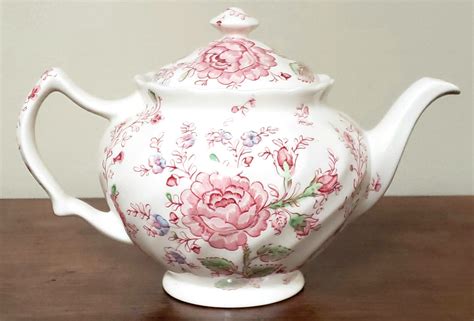 Johnson Brothers Rose Chintz Pink English Tea Pot, Made in England – Zsinta