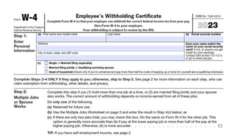 IRS W-4 Form 2023 Printable - IRS Tax Forms 2024