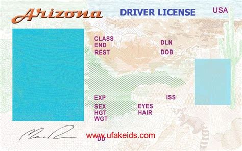 Arizona Drivers License Template | Card Template