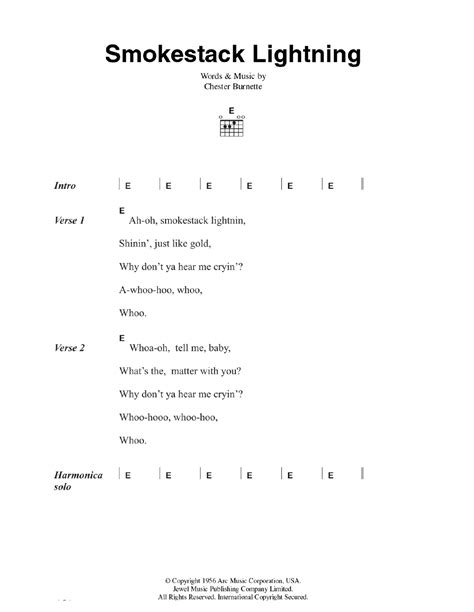 Smokestack Lightning by Howlin' Wolf - Guitar Chords/Lyrics - Guitar ...