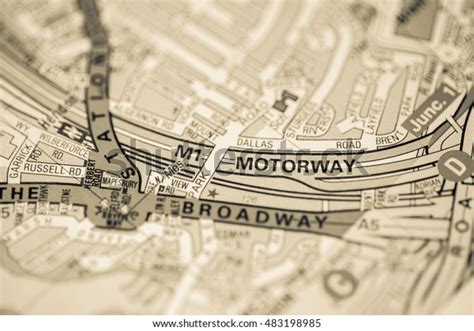 M1 Motorway London Uk Map Stock Photo (Edit Now) 483198985