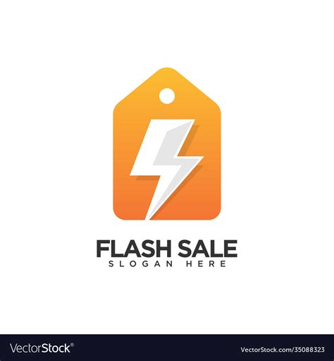 Flash sale logo design template Royalty Free Vector Image