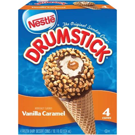 Nestle Vanilla Caramel Drumstick Ice Cream Cone - 4pk : Target