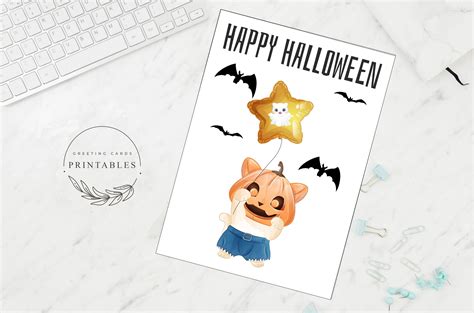 Printable Halloween Greeting Card for Kids Digital Download | Etsy