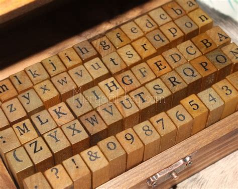 Alphabet Stamp Set Wooden Rubber Stamps Letter Stamps