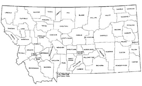 Montana Counties Map | Access Genealogy