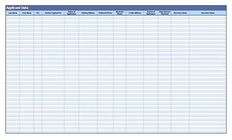 Recruitment Applicant Data Log Template » EXCELTEMPLATES.org