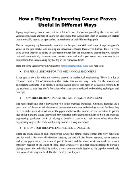 How a Piping Engineering Course Proves Useful In Different Ways by ...
