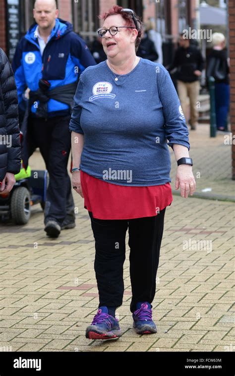 Comedian Jo Brand is shown as her Sport Relief walk 'Jo Brand's Hell of ...