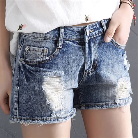 HOT!!Cheap 2018 New Summer Short Jeans Women's Holes Soft Casual Loose ...