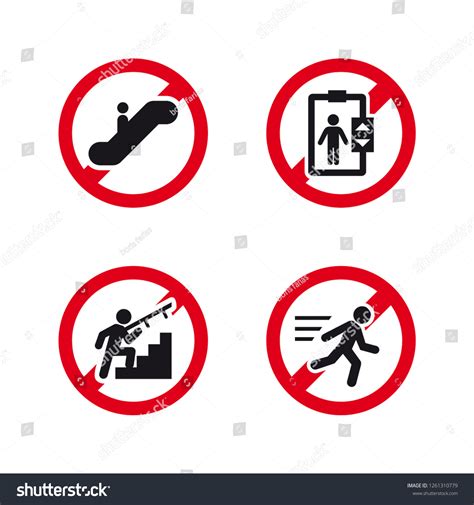 Common Access Prohibition Signs Stock Vector (Royalty Free) 1261310779 ...