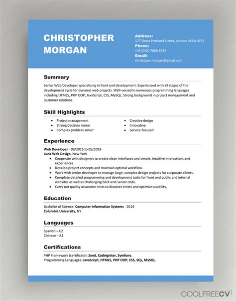 Downloadable free resume templates microsoft word - stupidholden