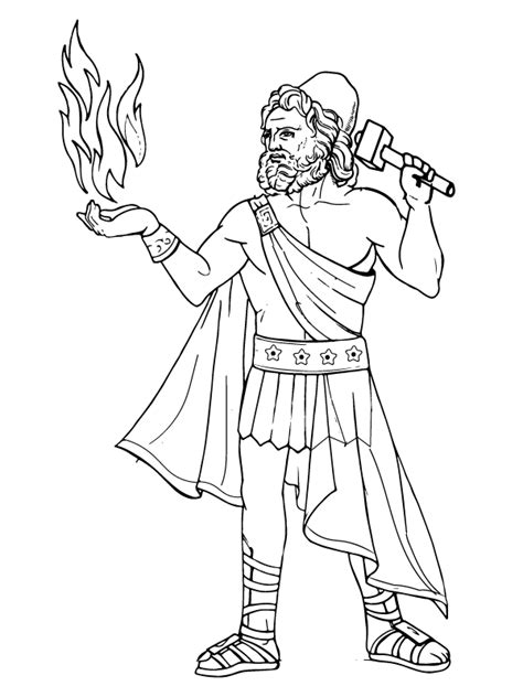 Hephaestus Greek God of Metalworking Coloring Page - Free Printable ...