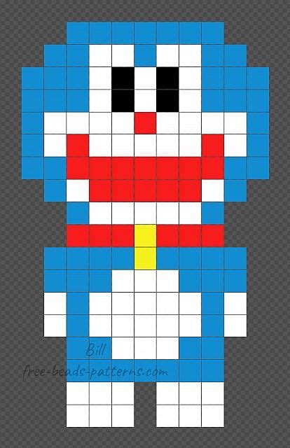 Doraemon free Hama Beads design 11x18 | Hama beads, Hama beads design ...