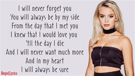 Never Forget You - Zara Larsson Feat. MNEK (Lyrics) - YouTube Music