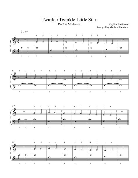 Twinkle Twinkle Little Star by Traditional Sheet Music & Lesson ...