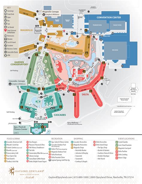 Opryland Hotel Map - GOOGLESAMP