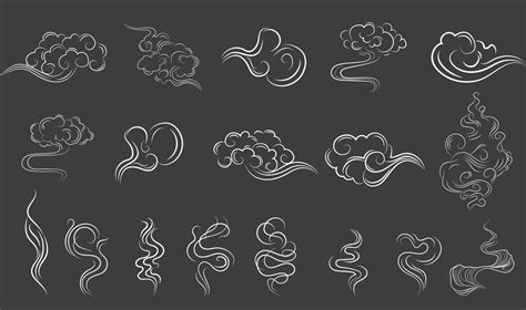 Premium Vector | HandDrawn smoke line art Doodle Sketches Cartoon ...