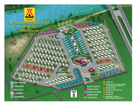 Campground Map | Red Bluff KOA Journey