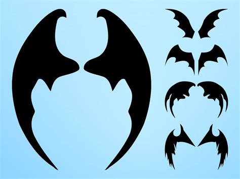 Bat Wings Silhouettes Vector Art & Graphics | freevector.com