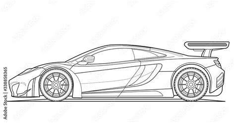 Coloring book page for adult drawing. Paper. Car with outlines. Vector ...