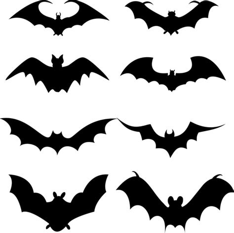 Set of bat silhouette Vectors images graphic art designs in editable ...