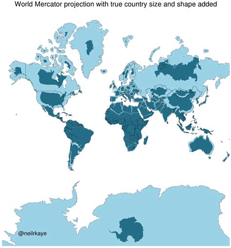 True Size Map Of The World