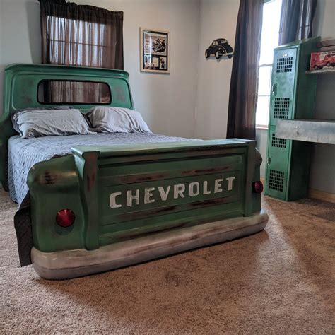 Queen Chevy Truck Bed | Garage furniture, Truck bed, Vintage bedroom ...