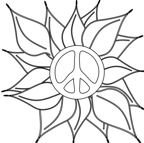 Hippie clipart coloring page, Hippie coloring page Transparent FREE for ...