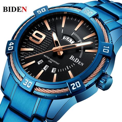 Biden Top Brand Luxury Men's Waterproof Quartz Watches For Men Military ...