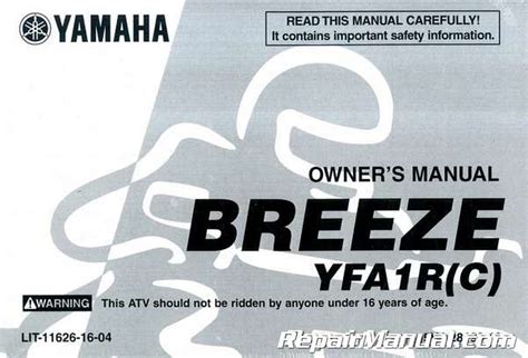 2003 Yamaha YFA-1R Breeze ATV Owners Manual