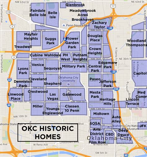 Oklahoma City Neighborhood Map - Living Room Design 2020