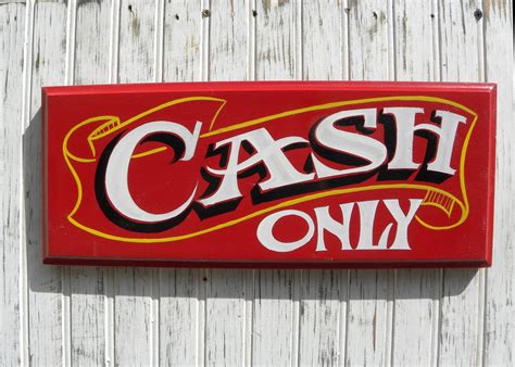 Cash Only Sign, Tattoo or Shop Owner Sign, Wooden Hand Painted - Etsy ...