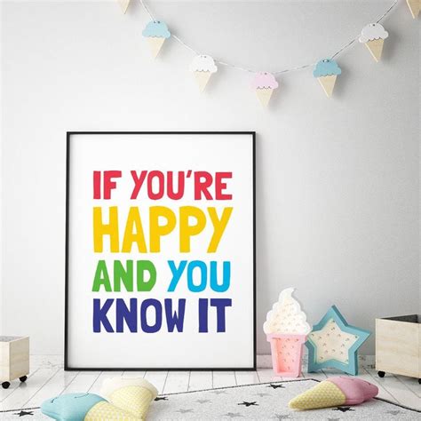 If You're Happy And You Know It Printable Art, Kids Decor, Nursery ...