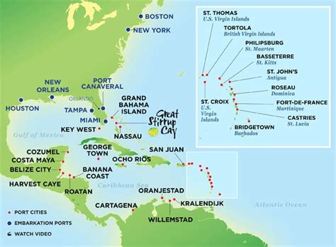 Caribbean Cruise Vacation Port Map | Norwegian Cruise Line