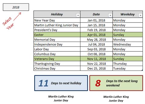 Excel Vacation Calendar Template